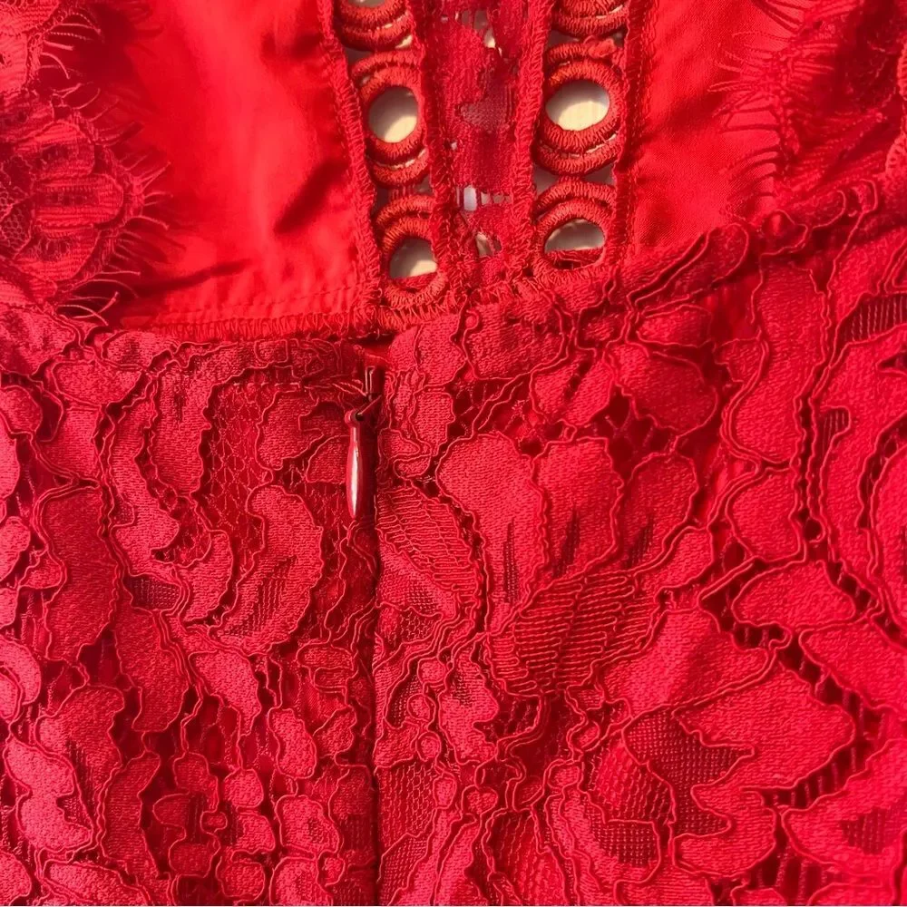 NWT Saylor x Free People Red Cherie Lace Mini Dress Size Large - Picture 6 of 10
